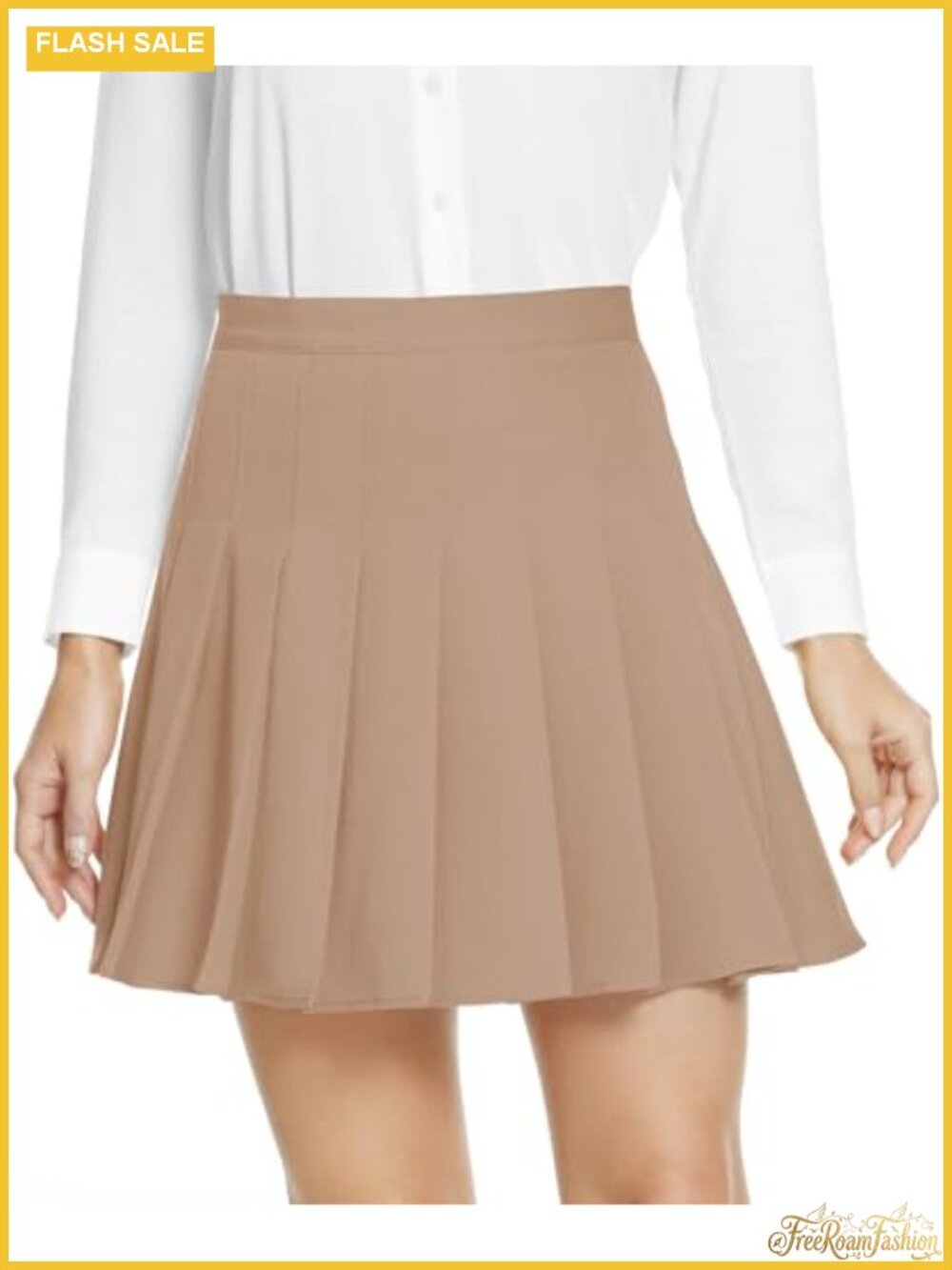 High Waist Pleated School Uniform Skirt with Inner Shorts